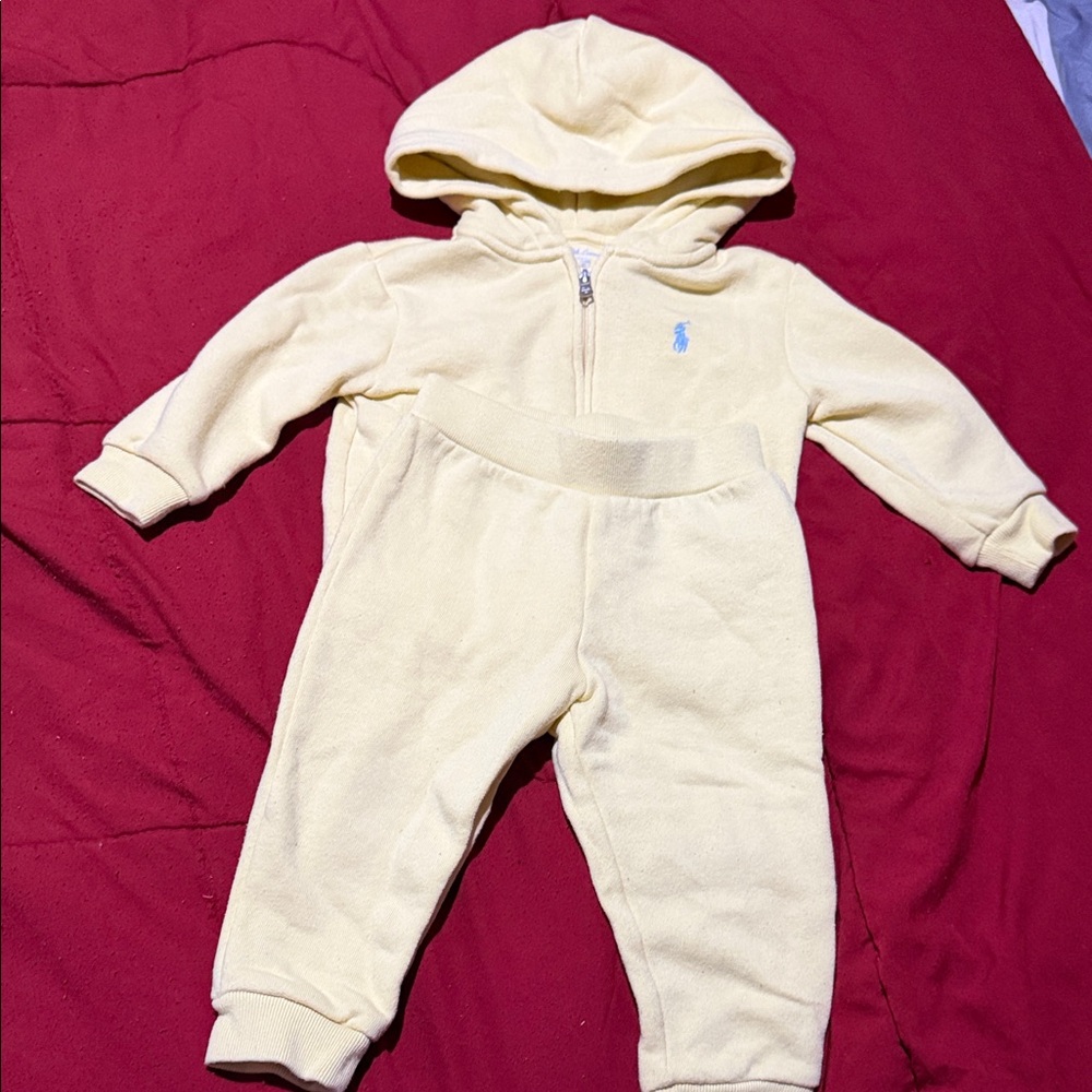 Polo by Ralph Lauren Yellow Kids Hooded Footie